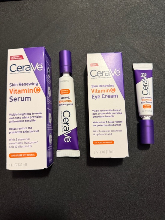 CeraVe Vitamin C Skin Renewing Serum 1 FL OZ & Eye Cream Duo - 0.5 FL OZ - Picture 7 of 8